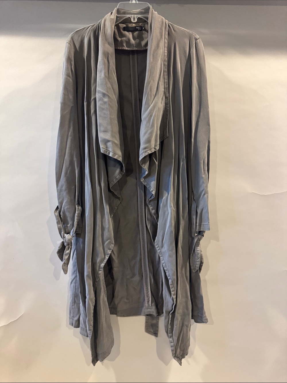 Max Jeans Drape Front Grey Cardigan